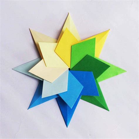 Origami Dimensionale Papieren Ster Een Eenvoudig Vijfpuntig Sterschema