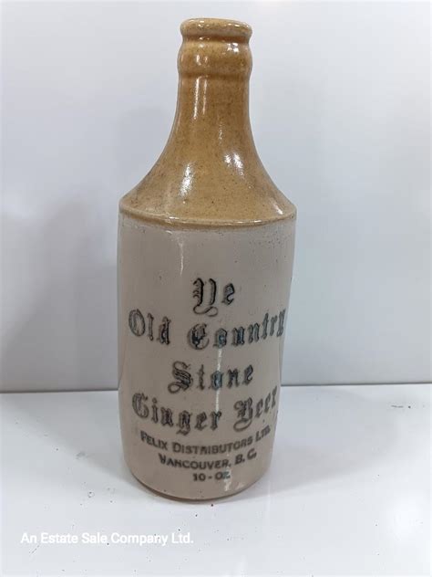 Early 1900s Ye Old Country Stone Ginger Beer Bottle