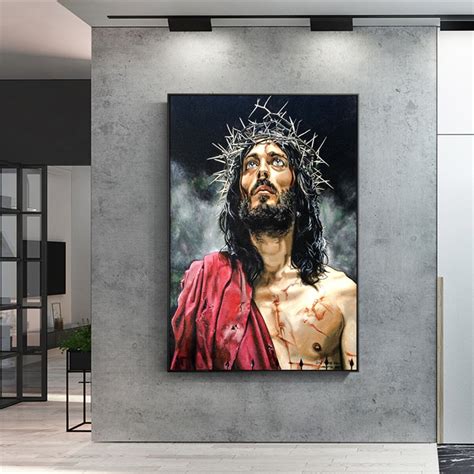 Abstract Painting Of Jesus Printed On Canvas Canvaspaintart