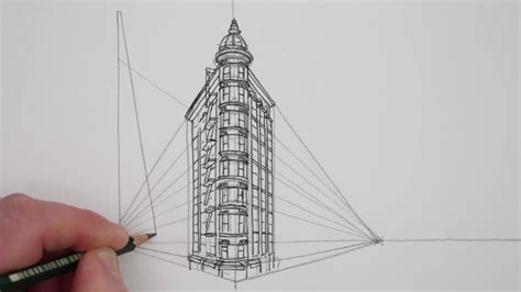 How To Draw In 2 Point Perspective Buildings San Francisco Youtube