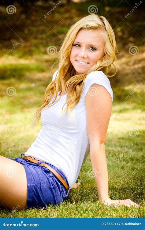 Summer Portrait Of Smiling Pretty Teenage Girl Stock Image Image Of