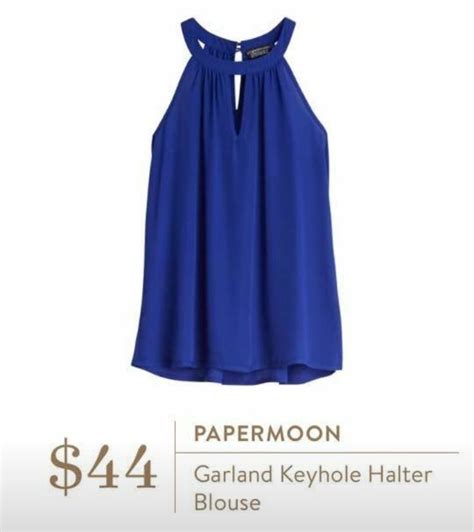 stitch fix june 2016 papermoon garland keyhole halter blouse 44 royal blue date night