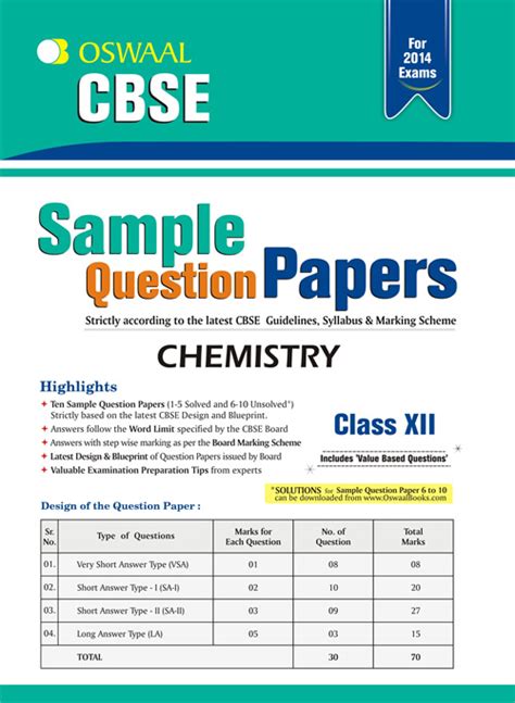 These sample papers for class 12 will help. Oswaal CBSE Sample Question Papers For Class 12 Chemistry