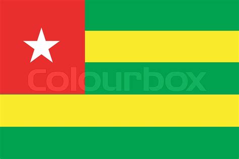 Original And Simple Togo Flag In Official Colors Stock Vector Colourbox
