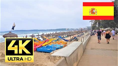 Promenade Beach Walk Cala Millor 🇪🇸 Mallorca Spain 🇪🇸 4k España