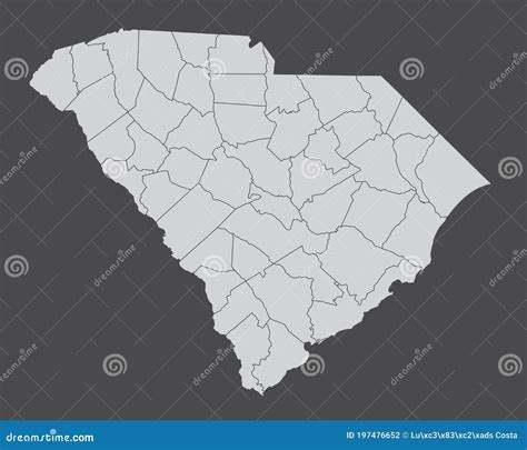South Carolina Counties Map Stock Vector Illustration Of Isolated