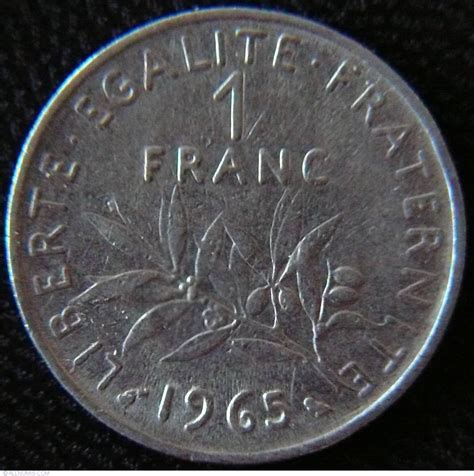 1 Franc 1965 Fifth Republic 1958 1970 France Coin 22981