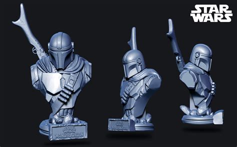 Stl File Star Wars The Mandalorian Bust・3d Printing Template To