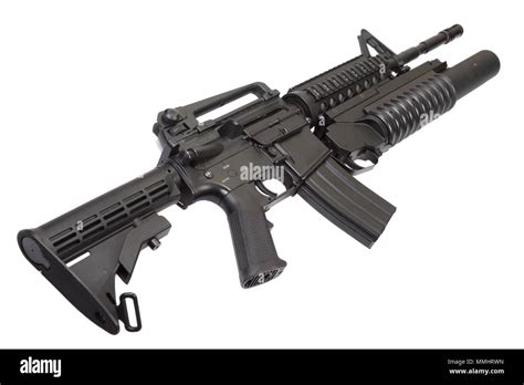 An Assault Rifle Equipped With Grenade Launcher Stock Photo Alamy