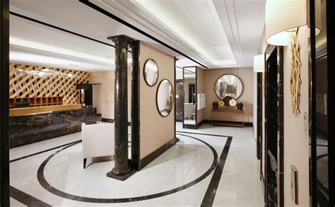 Marble Inlaid Wall Tiles For Lobby Designs Condo Lobby By Renovatio