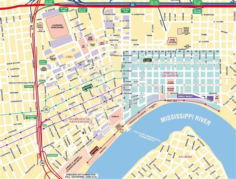 Map Of New Orleans New Orleans Tourist Map See Map Details From Printable Walking Map Of New