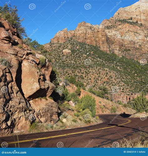Road In Zion National Park Utah Stock Photo Image Of Photograph