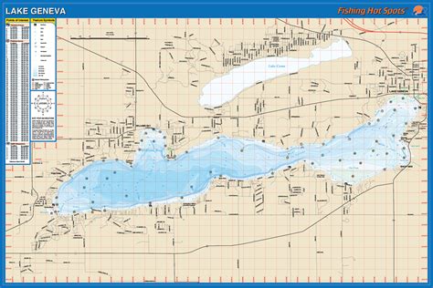 Geneva Fishing Map Lake Walworth Co