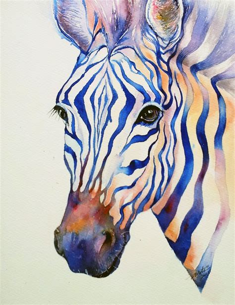 Intense Zebra 2015 Watercolour By Arti Chauhan Zebra Art Zebra