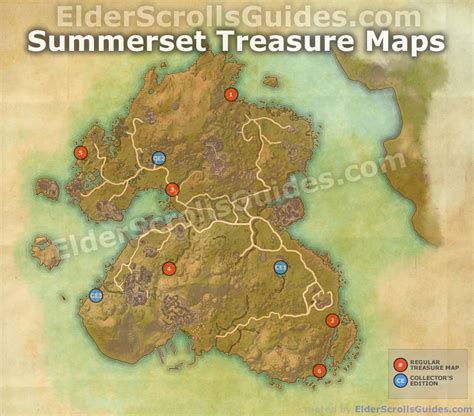 Summerset Treasure Map Locations Elder Scrolls Online Guides
