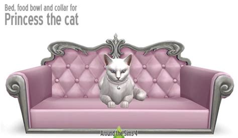 Around The Sims 4 Small Dog And Cat Bed Food Bowl And Collar • Sims 4