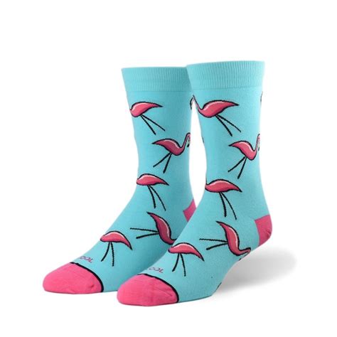 Mens Flamingos Crew Novelty Socks