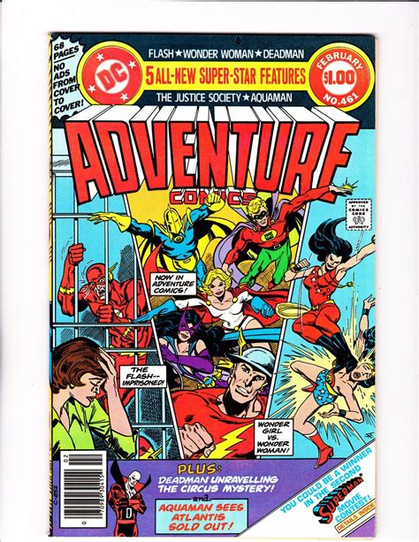 An Old Comic Book Cover With The Title Adventure Comics