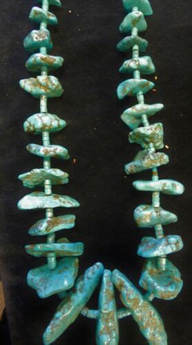 Huge Vtg Navajo Turquoise Nugget Necklace Gr Long Az Estate Ebay