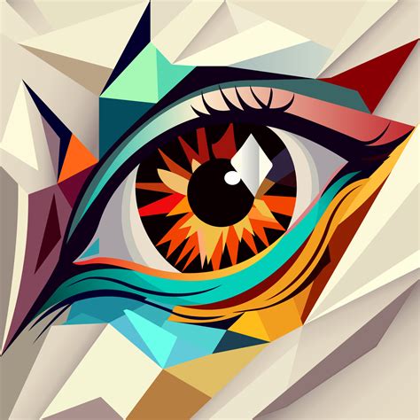 Eye In Abstract Art Style Cube Style For Poster Banner Or Background