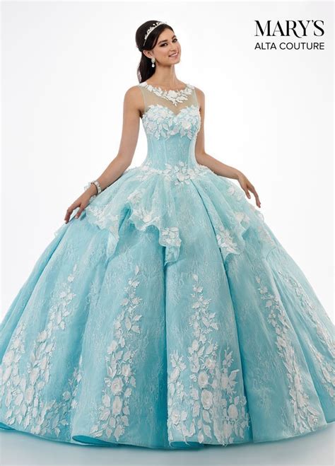 3d Floral Applique Lace Quinceañera Dress By Alta Couture Mq3029