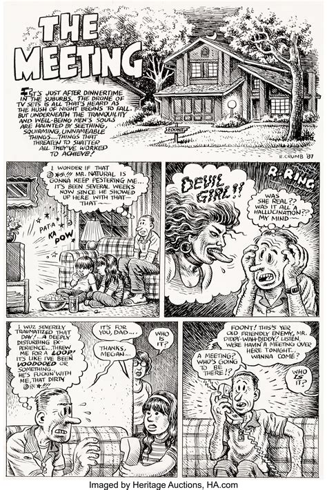 Robert Crumb Hup 2 The Meeting Page 1 Devil Girl Original Art Lot 93285 Heritage Auctions