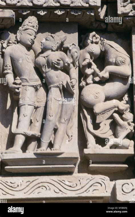 Close Up Of Statues Adinatha Temple Khajuraho Madhya Pradesh India