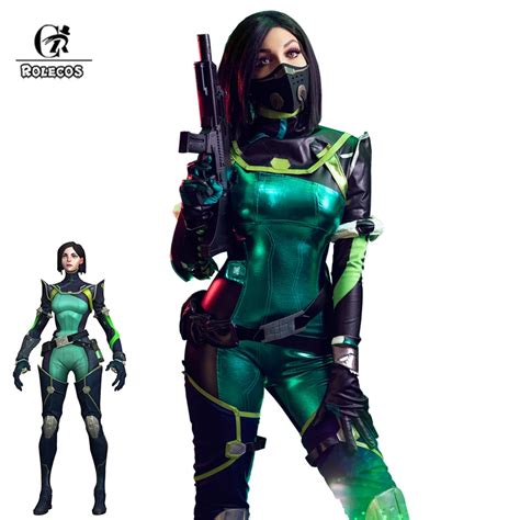 Rolecos Viper Cosplay Costume Game Valorant Viper Cosplay Costume Green