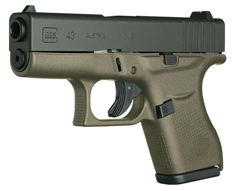 Glock 43 9mm 339 Barrel 6rd Fixed Sights Od Green Impact Guns