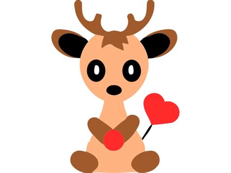 Valentine Deer Clipart Svg Valentine Deer Webp Design Etsy