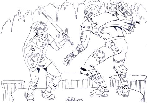 Link Vs Ganon Coloring Pages Coloring Pages