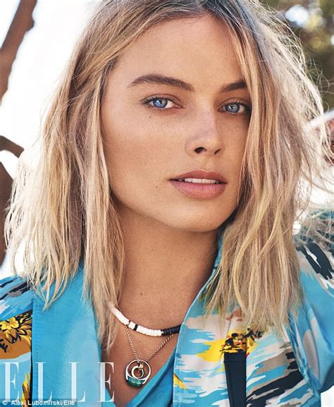 Margot Robbie Topless On The Beach For Elle Cover Shoot Daily Mail Online
