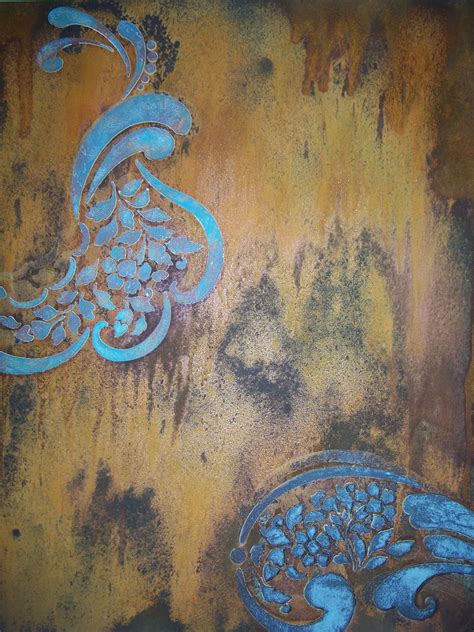 Modern Masters Rust Iron Finish With Relief Stencils Using Modern