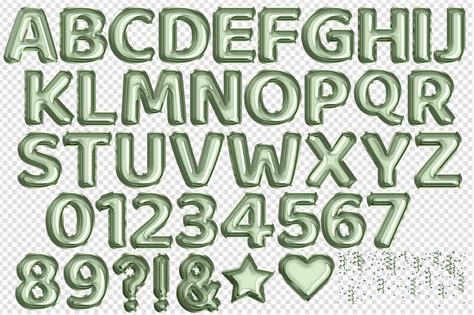 Sage Green Foil Balloon Alphabet Clipart By Digital Curio Thehungryjpeg