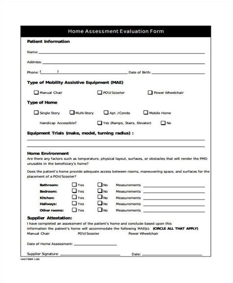 Free 8 Home Evaluation Forms In Pdf