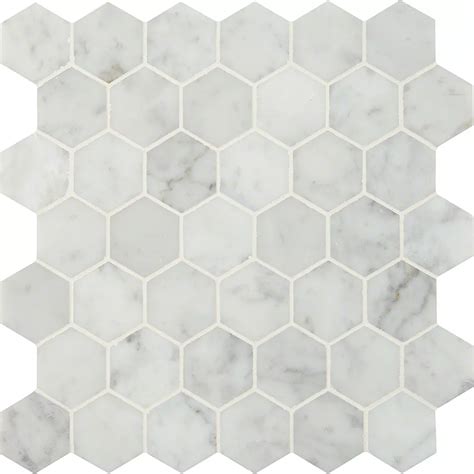Msi Stone Ulc Carrara White Hexagon 12 Inch X 12 Inch Marble Mesh