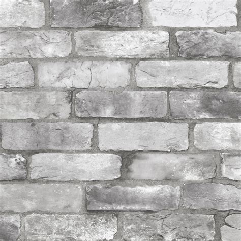 Rustin Grey Reclaimed Bricks Wallpaper Farmhouse Wallpaper By