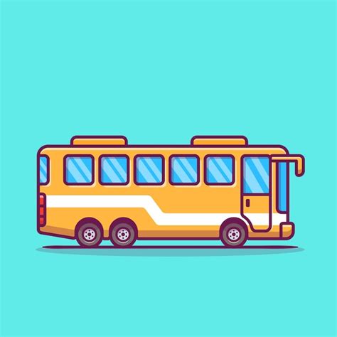 Illustration Dicône De Dessin Animé De Bus Vecteur Gratuite