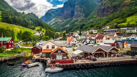 Image Norway Village Undredal Pier Houses Cities 3840x2160