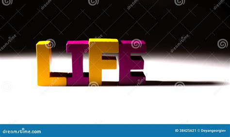 Multicolored Word Life Made Of Wood Stock Image Image Of Message