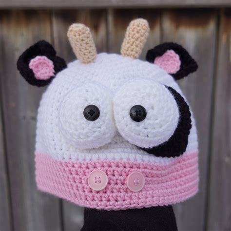 Crochet Cow Hat Crochet Animal Beanie Hat For Children Ages