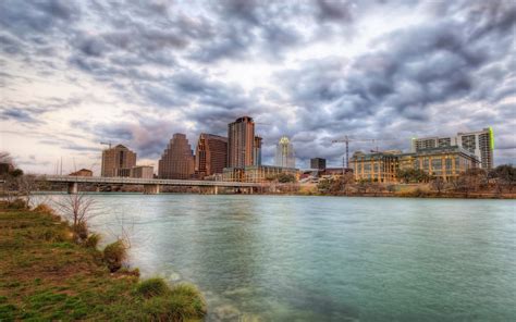 Usa Sky Rivers Bridges Austin Tx Texas Clouds Hdr Wallpaper For