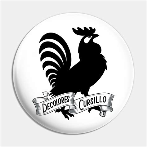 Decolores Cursillo Rooster With Banner Decolores Cursillo Pin