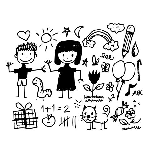 Children hand draw doodle icon 583064 Vector Art at Vecteezy