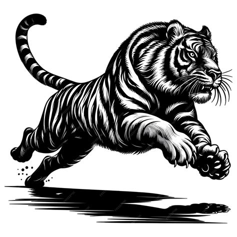 Premium Vector Jumping Tiger Silhouette Vector