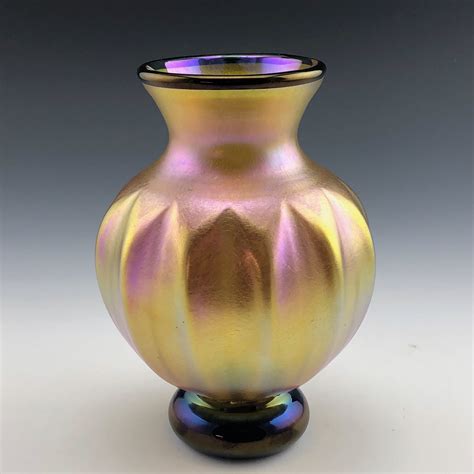 Gold Lustre Vase V By Donald Carlson Art Glass Vessel Artful Home