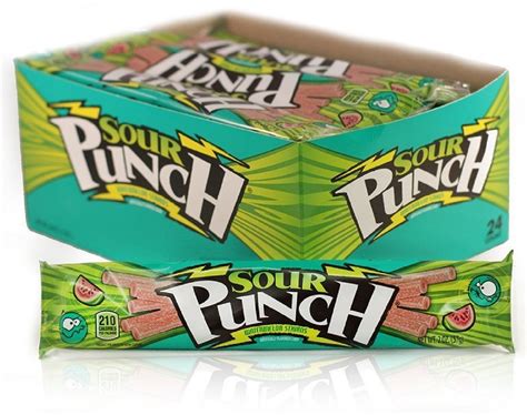 Sour Punch Watermelon Sour Straws 2oz Tray 24 Pack