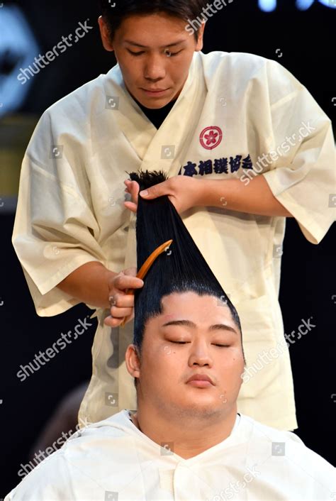 Coiffeur Dresses Sumo Wrestlers Hair Editorial Stock Photo Stock