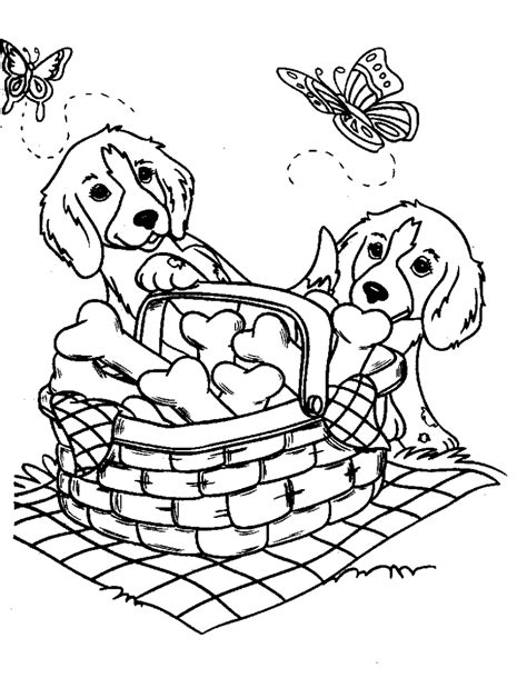 Cute Couple Puppies Coloring Page Free Printable Coloring Pages For Kids