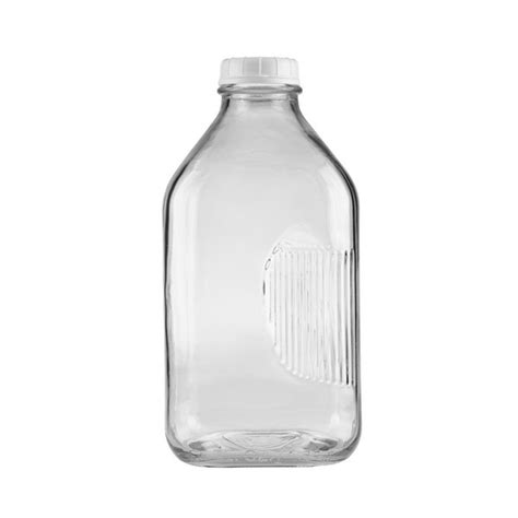 64 Oz Glass Milk Bottles White Tamper Evident Cap Berlin Packaging